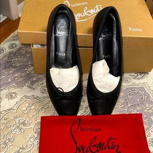 Christian Louboutin Black Flats Elegant Loafers